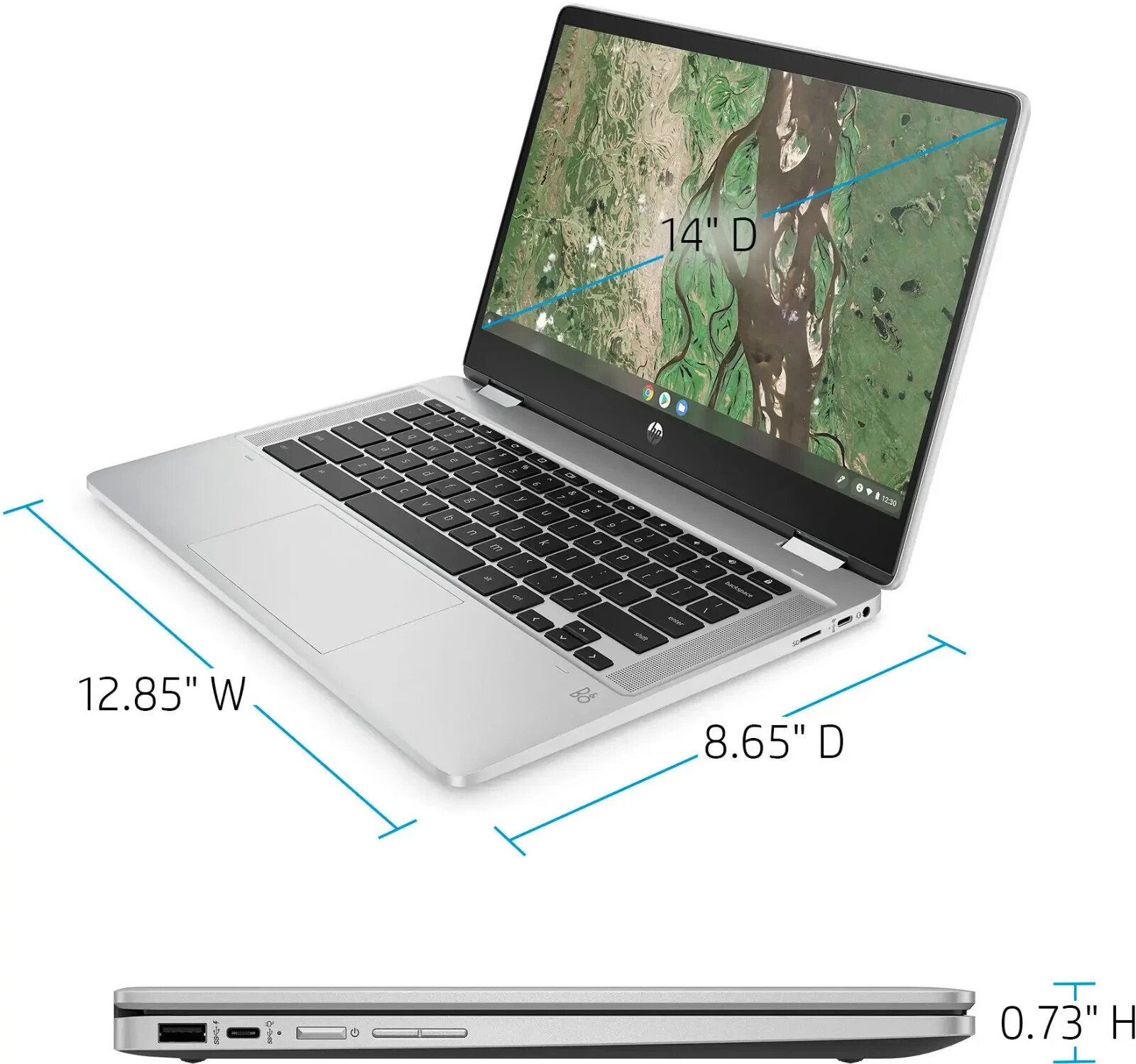 NEW HP 2in1 14b-cb0033dx 14″ Touch Chromebook/Intel N4500/4GB/64GB EMMC, Silver