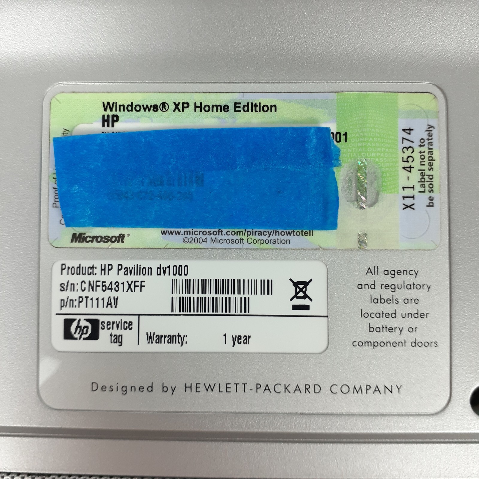 HP Pavilion dv1000 Intel Celeron M 1.5 GHz 256 MB RAM No HDD No Screen