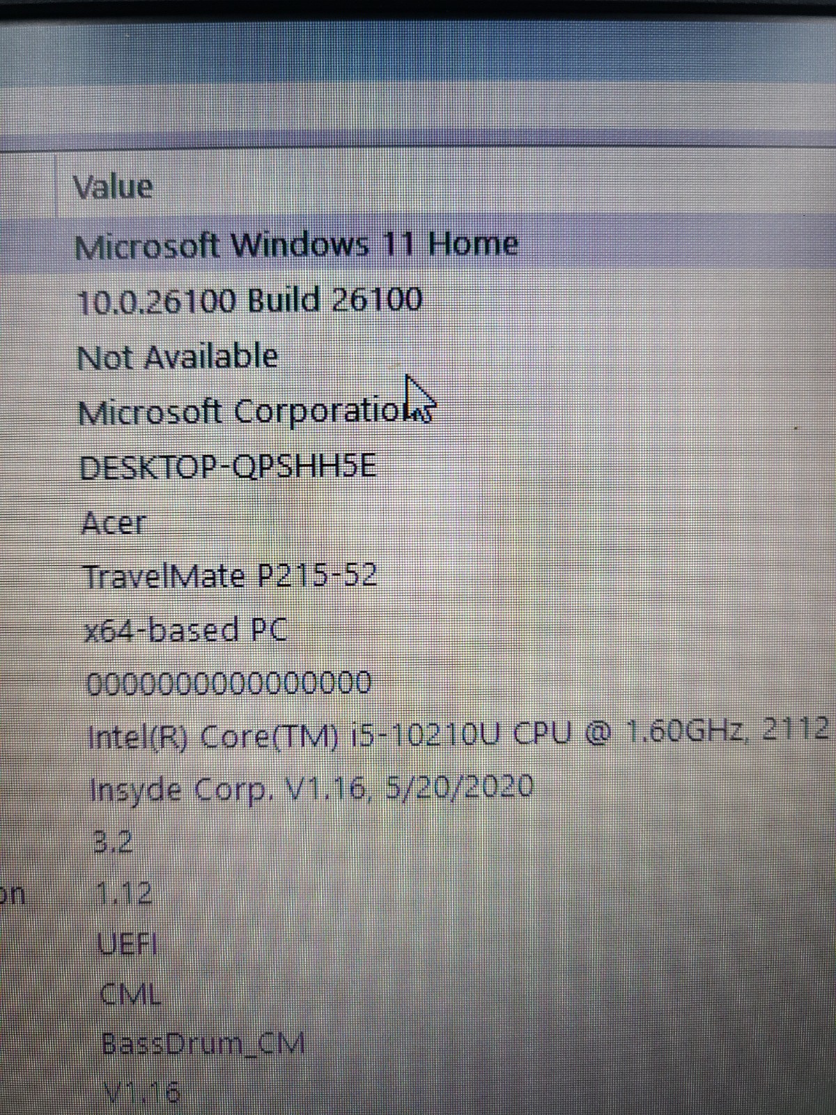 Acer Travelmate P215-52 i5-10210U 1.60GHz 8GB Ram 512GB SSD Win 11 Home READ