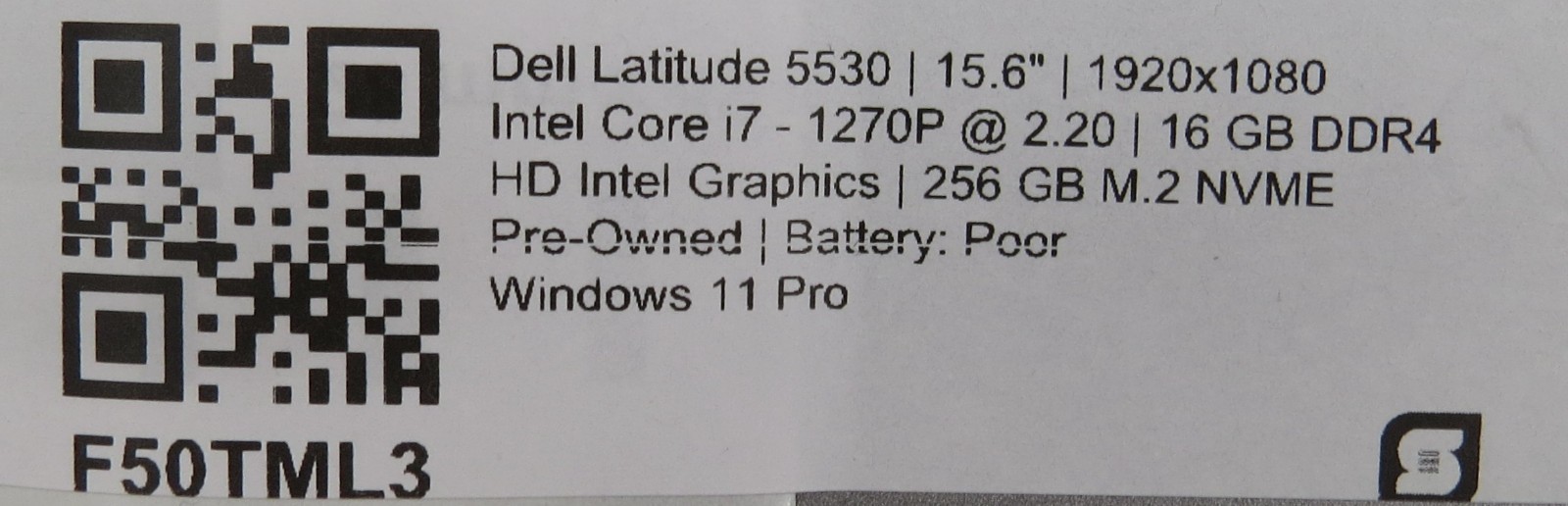Dell Latitude 5530 | i7-1270P @ 2.20GHz | 16GB DDR4 | 256GB NVME | Win11 Pro
