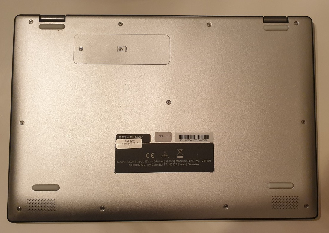 Medion E3221 (MD 61207) Notebook Tablet Black/Silver Windows 11 Touchscreen