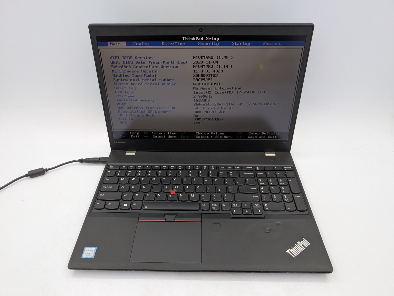 Lenovo ThinkPad P51s 15.6″ Display Intel Core i7-7500U 2.70 GHz Black Laptop