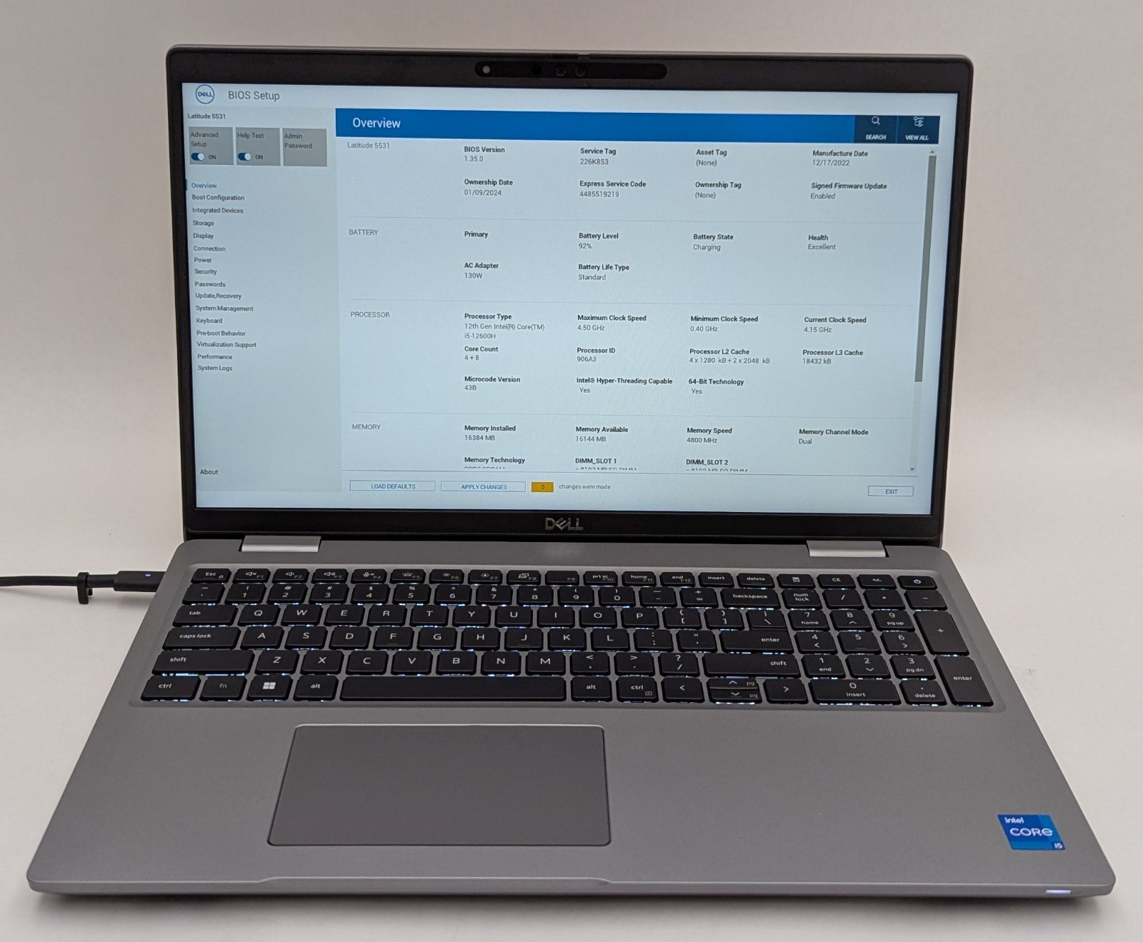 Dell Latitude 5531 15.6″ Touch Laptop i5-12600H 16GB RAM 512GB NVMe MX550 Win 11