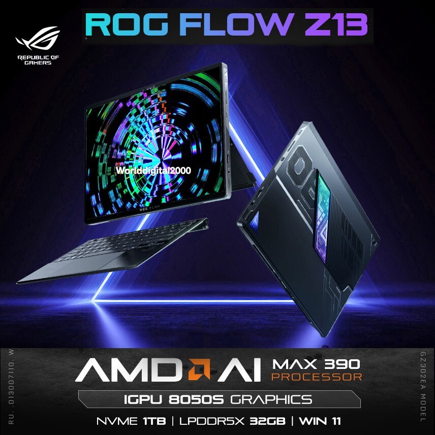 2025 ASUS ROG FLOW Z13 AMD AI 390 32G 1TB 13.4 2.5K 500nits Dolby Vision HDR
