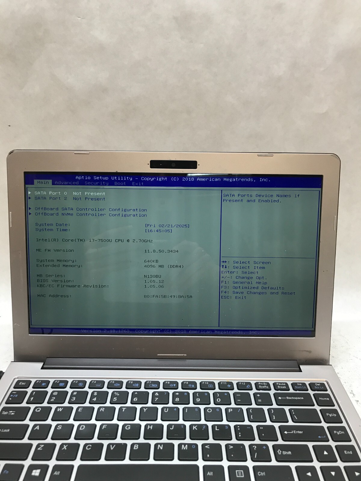 Clevo N130BU 13″ Laptop Intel i7-7500U 2.7GHz 4GB RAM BIOS LOCKED For Parts – DW