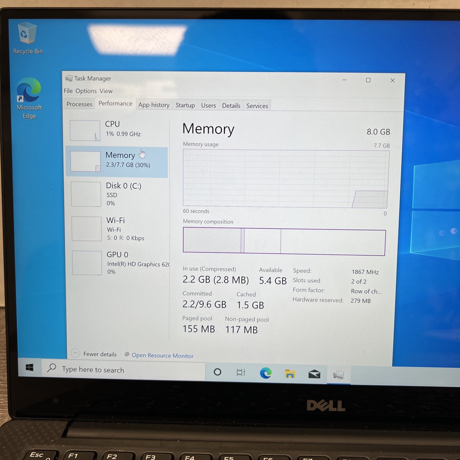 DELL XPS 13 9360 I5-7200U 2.50GHZ,256GB,8GB,WIN 10 PRO, READ DESCRIPTION!!!