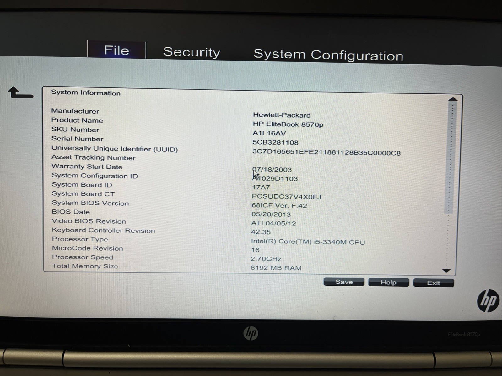 HP EliteBook 8570P Intel i5 2.5GHz – Read Description Before Buy