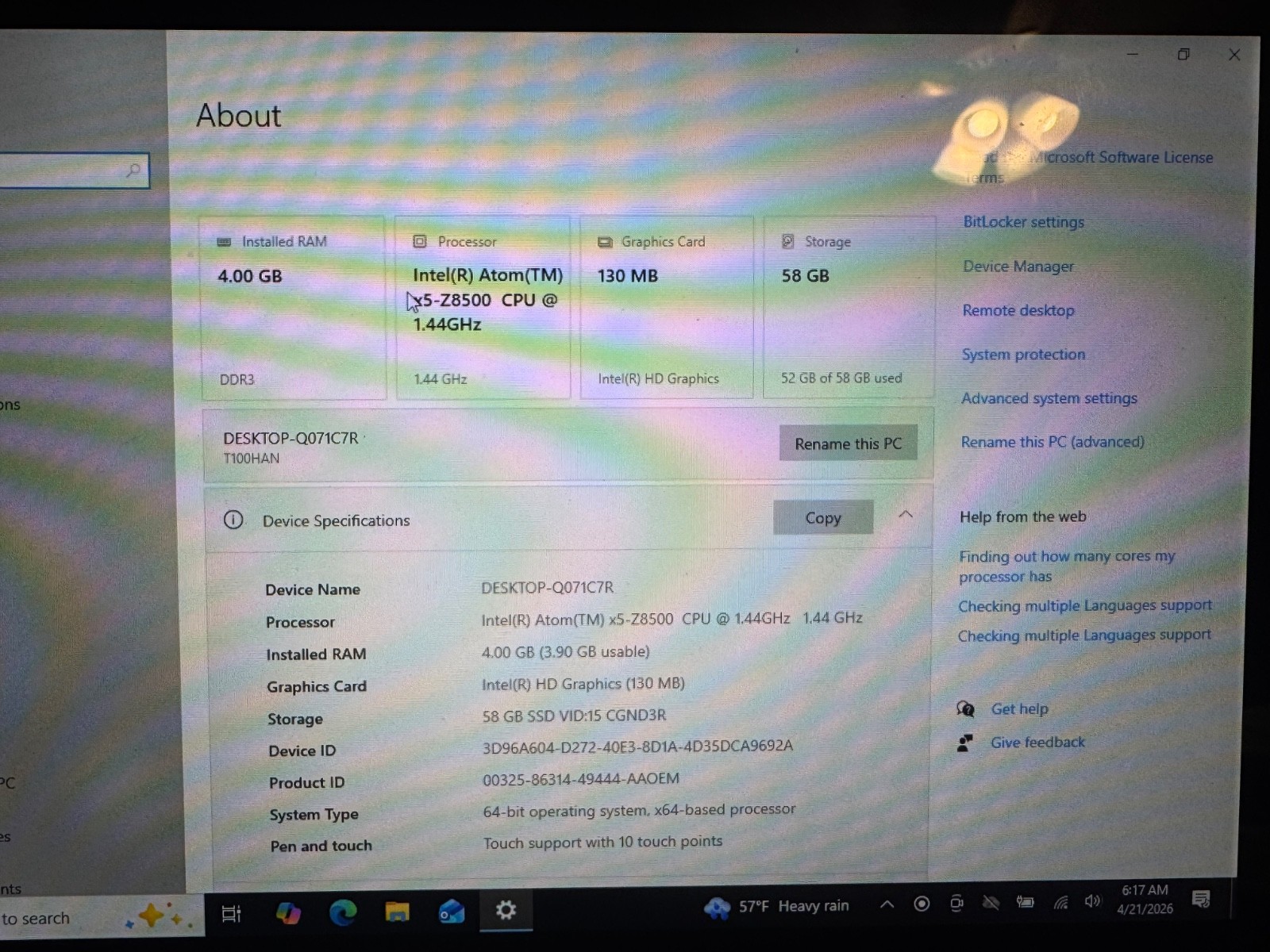 ASUS Transformer Book T100HA Intel Atom Quad Core 1.44GHz 4gb RAM 64gb SDD Win10