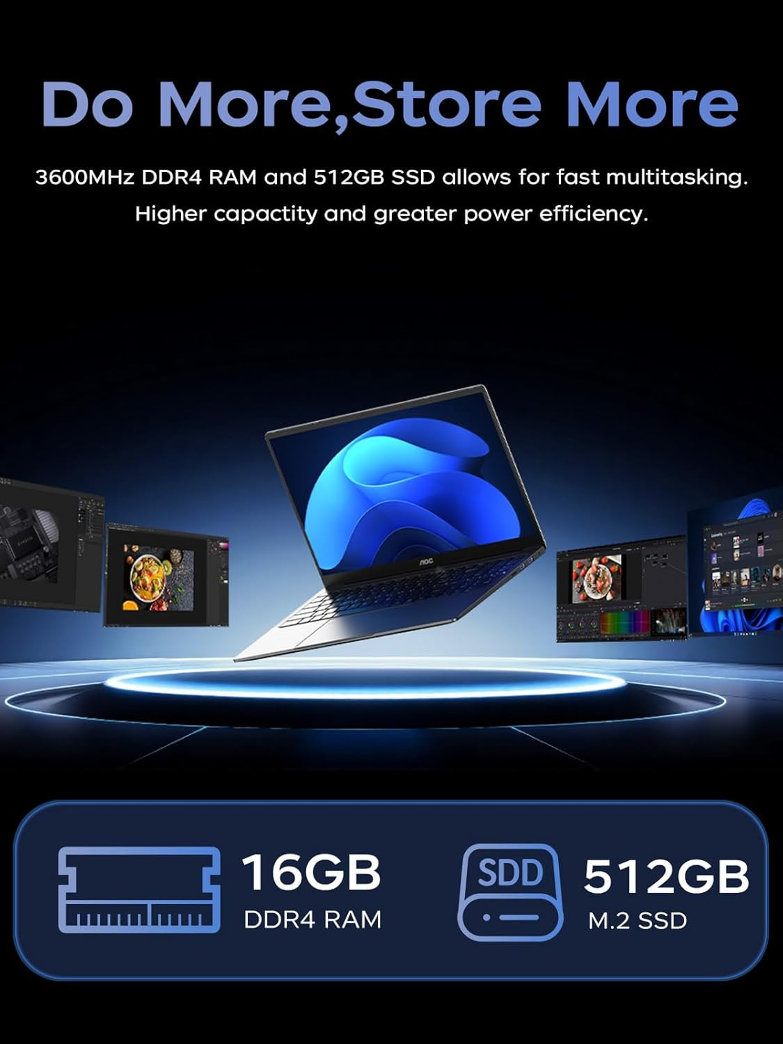 ACEMAGIC 15.6″ Laptop Computer 16GB RAM 512GB SSD, Ιntel N150, Win 11 Pro