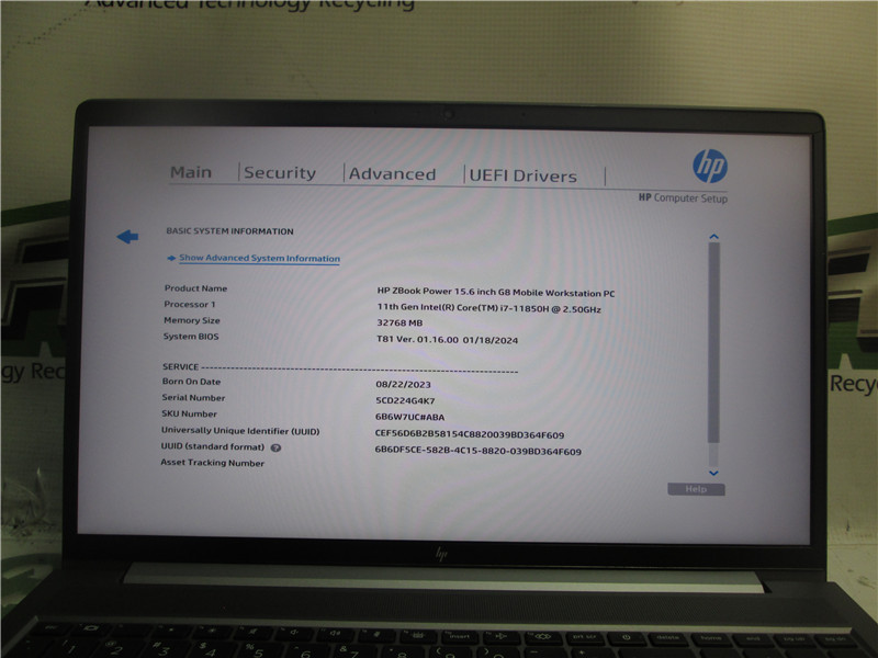 HP ZBook Power Laptop i7 11850H 2.5GHz 32GB RAM 512GB SSD Windows 11 Pro COA