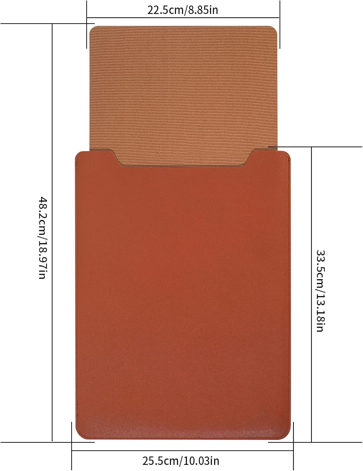 Apple 14 inch/13.3 inch Laptop Sleeve, Padded Case, Thin Portable Bag – Brown