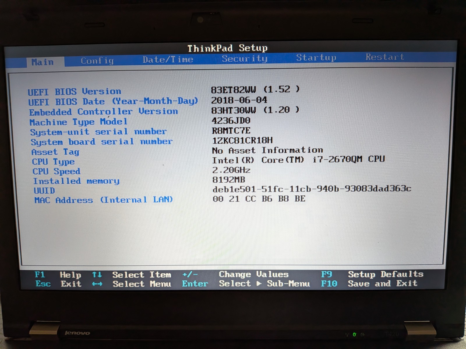 Lenovo ThinkPad T420 | i7-2670QM | 8GB RAM | NO HDD | NO OS