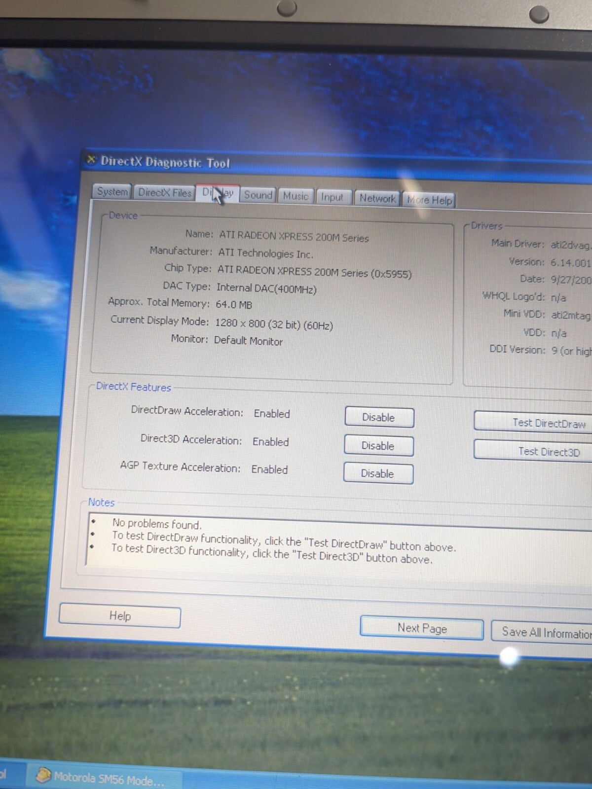 Gateway Mx6433 Laptop (xp-50gb Ssd-1gb Ram-200m Gpu-dvd)