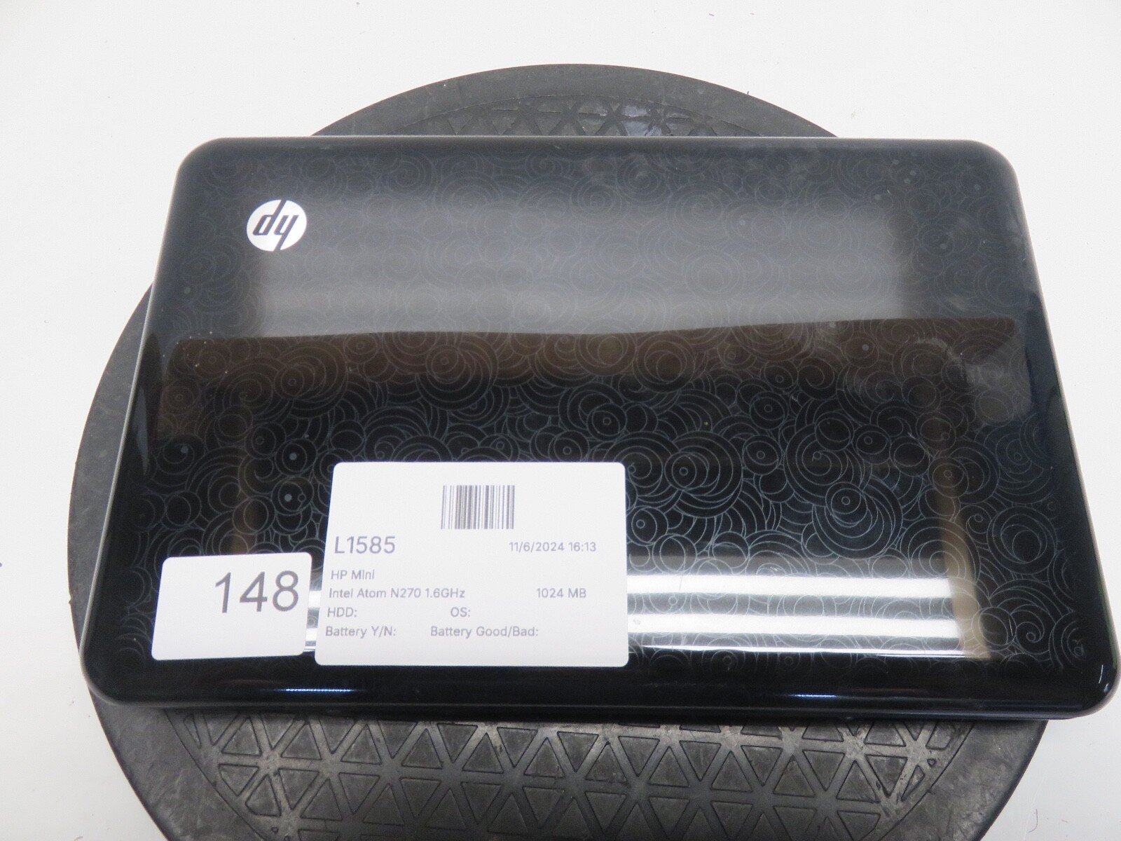 HP Mini Intel Atom N270 1.6GHz 1024 MB NO HDD No Batt