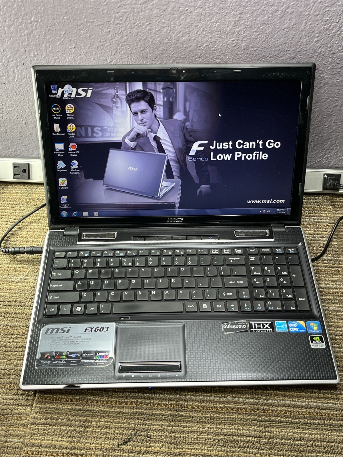 MSI MS-16G4 i5 15.6” Laptop 6GB RAM 250GB HDD Win7 Used 84678