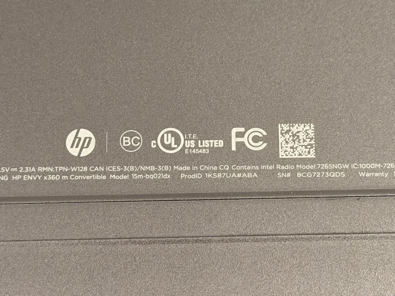 HP ENVY x360 m Convertible 15m-bq021dx AMD 9800P 8Gb 256Gb SSD Win10 IPS Touch