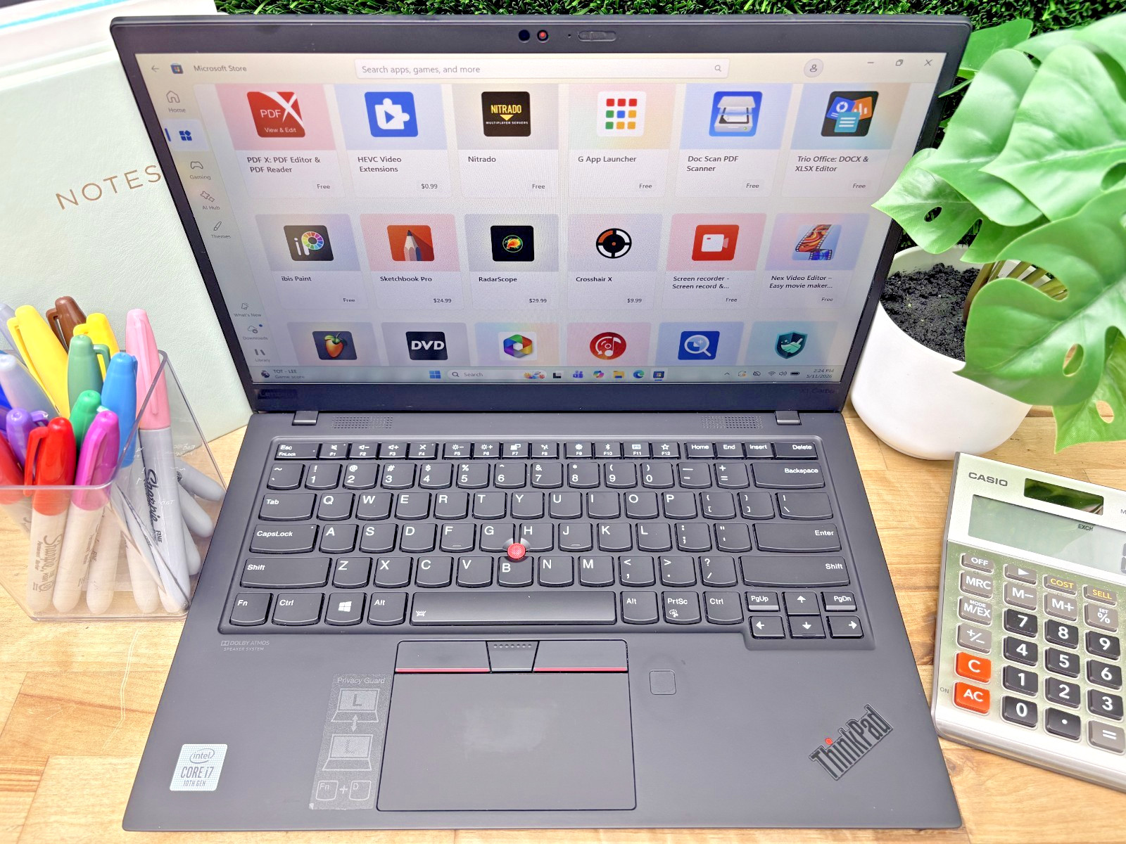 Lenovo ThinkPad x1 Carbon 7 Intel i7-10th Gen 1.90GHz 16GB RAM 256GB SSD W 11 P*
