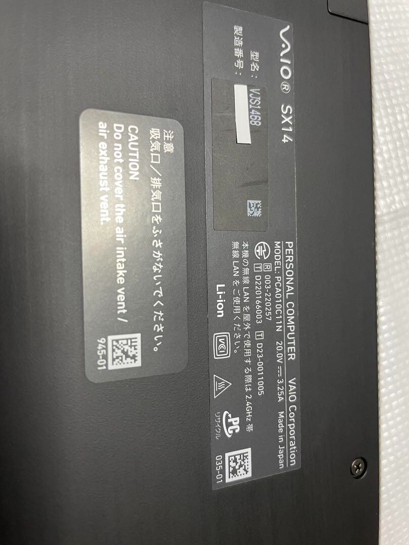 VAIO SX14 VJS1468 14-core i7-1370P Windows11 Intel Iris Xe Graphics 96EU d723