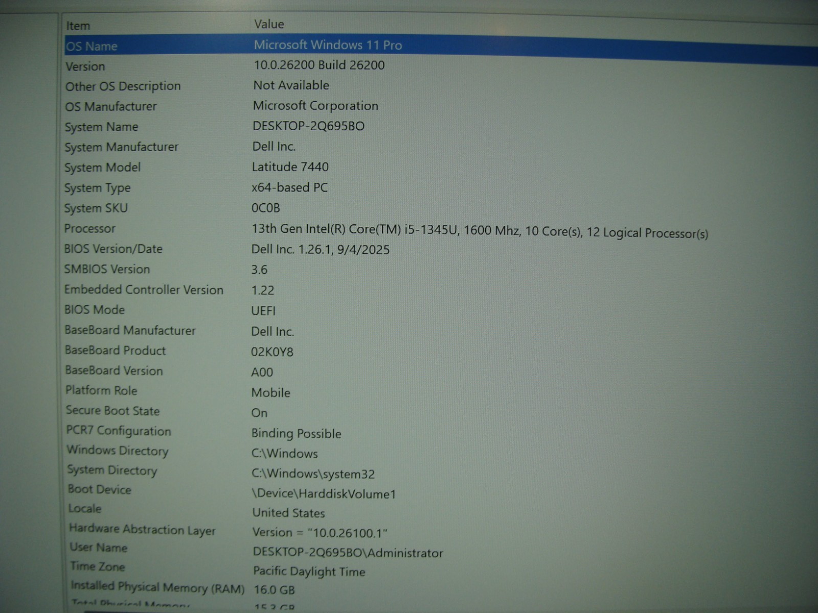 Dell Latitude 7440 14″FHD+ i5-1345U 1.6GHz 16GB 512GB Win11P Warranty08/2026