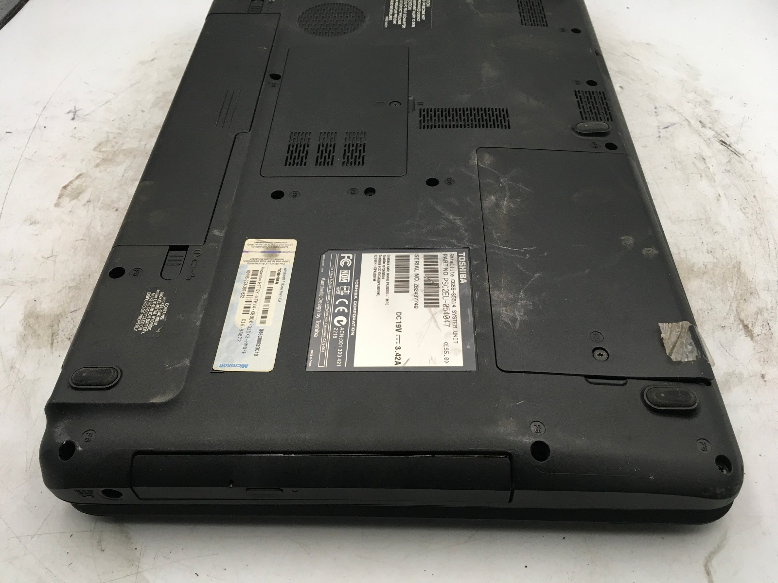 TOSHIBA SATELLITE C655 S5514 -BOOTS TO BIOS-INTEL PENTIUM B960- 4GB RAM -READ-BB