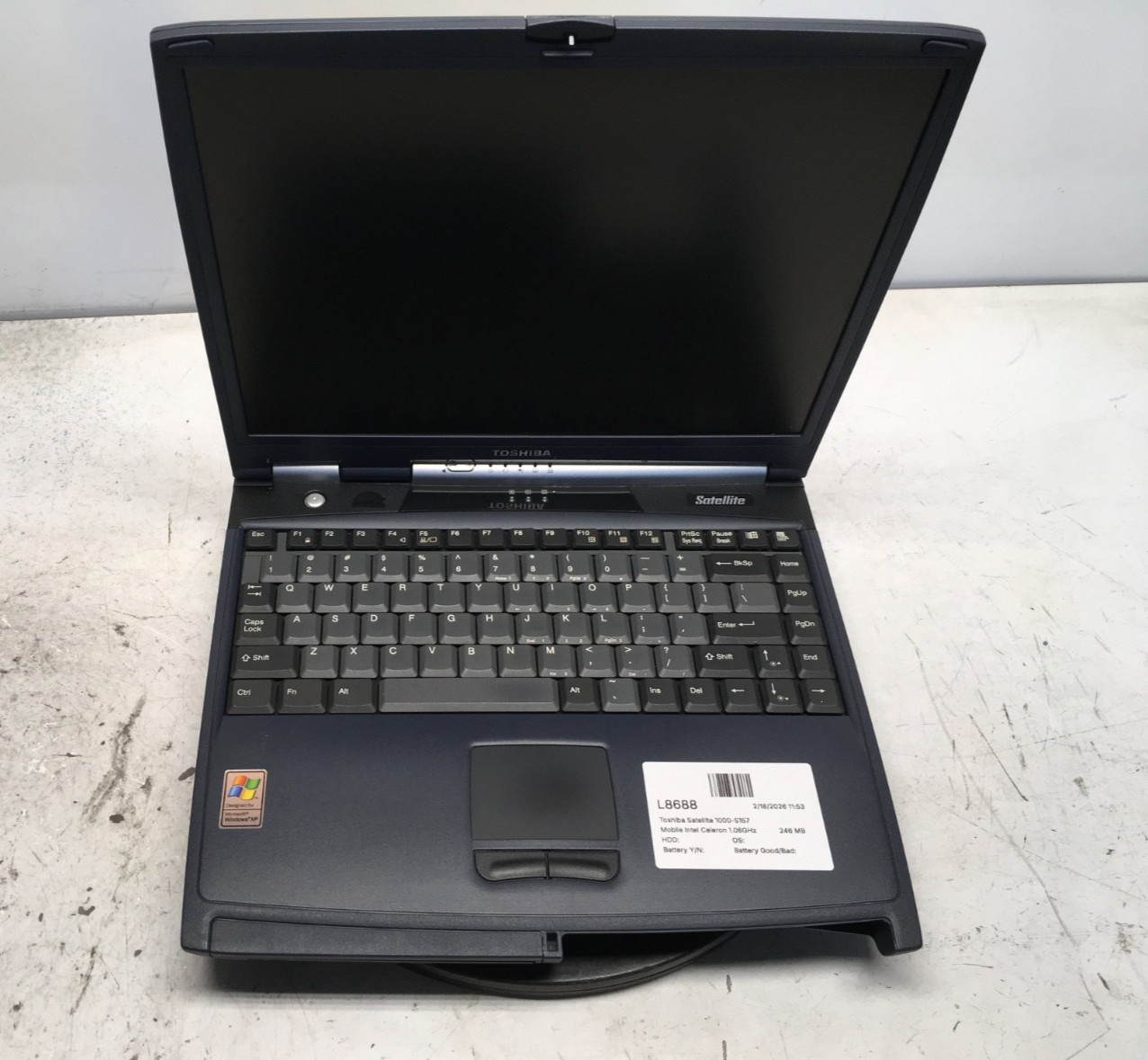 Toshiba Satellite 1000-S157 Mobile Intel Celeron 1.06GHz 246 MB NO HDD