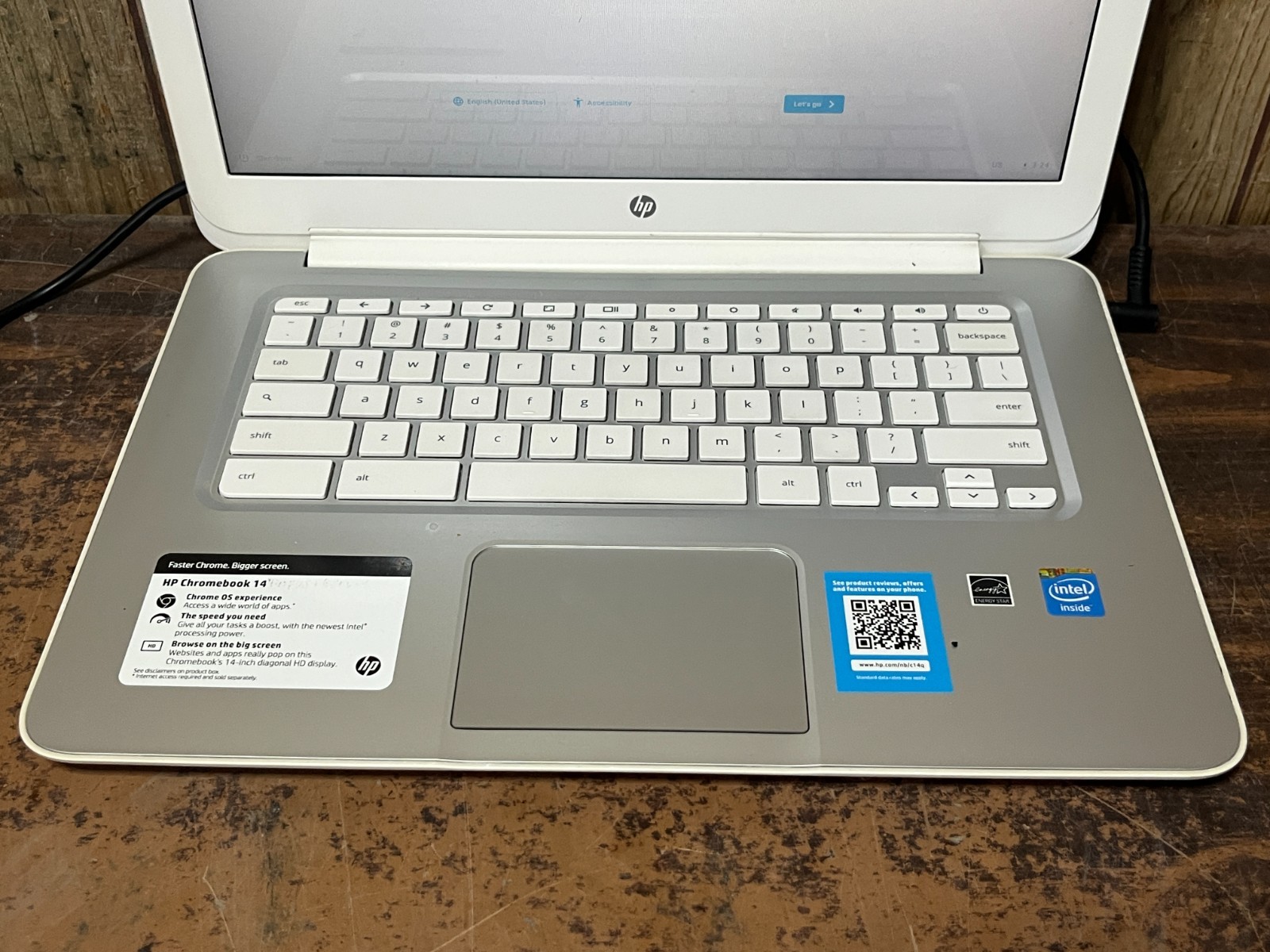 HP Chromebook 14 14in. (16GB, Intel Celeron, 1.4GHz, 4GB) Chromebook – White…