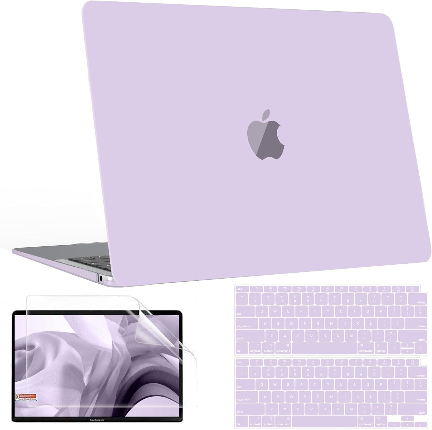 Compatible with MacBook Air 13 inch Case M1, Plastic Laptop Hard Shell, Lavender