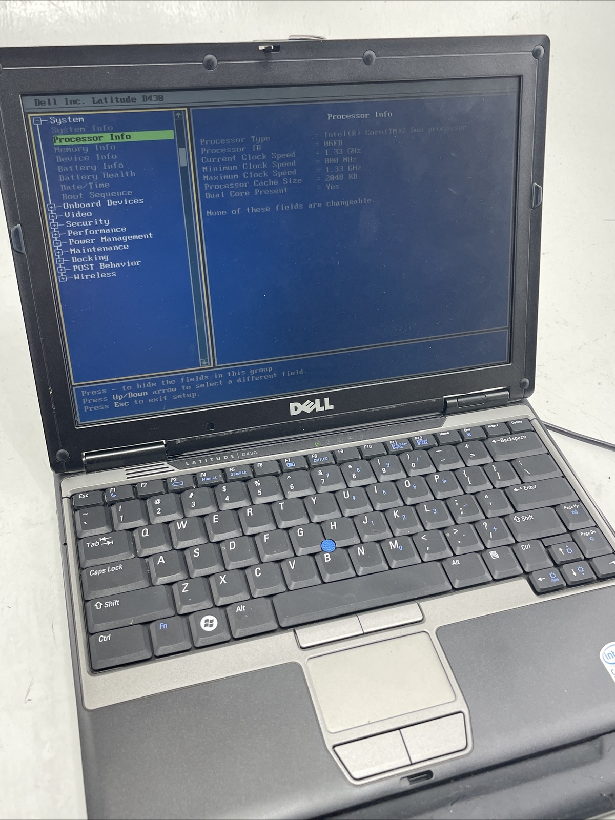 Dell Latitude D430 12″ Laptop Intel Core Duo 1.33ghz No Ram NO HDD