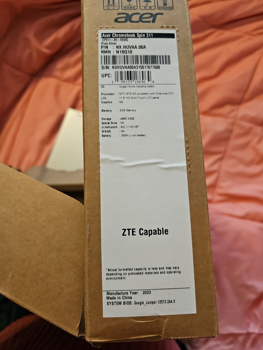 Acer Chromebook Spin 311 11.6″ Multi-touch LCD Panel Pure Silver