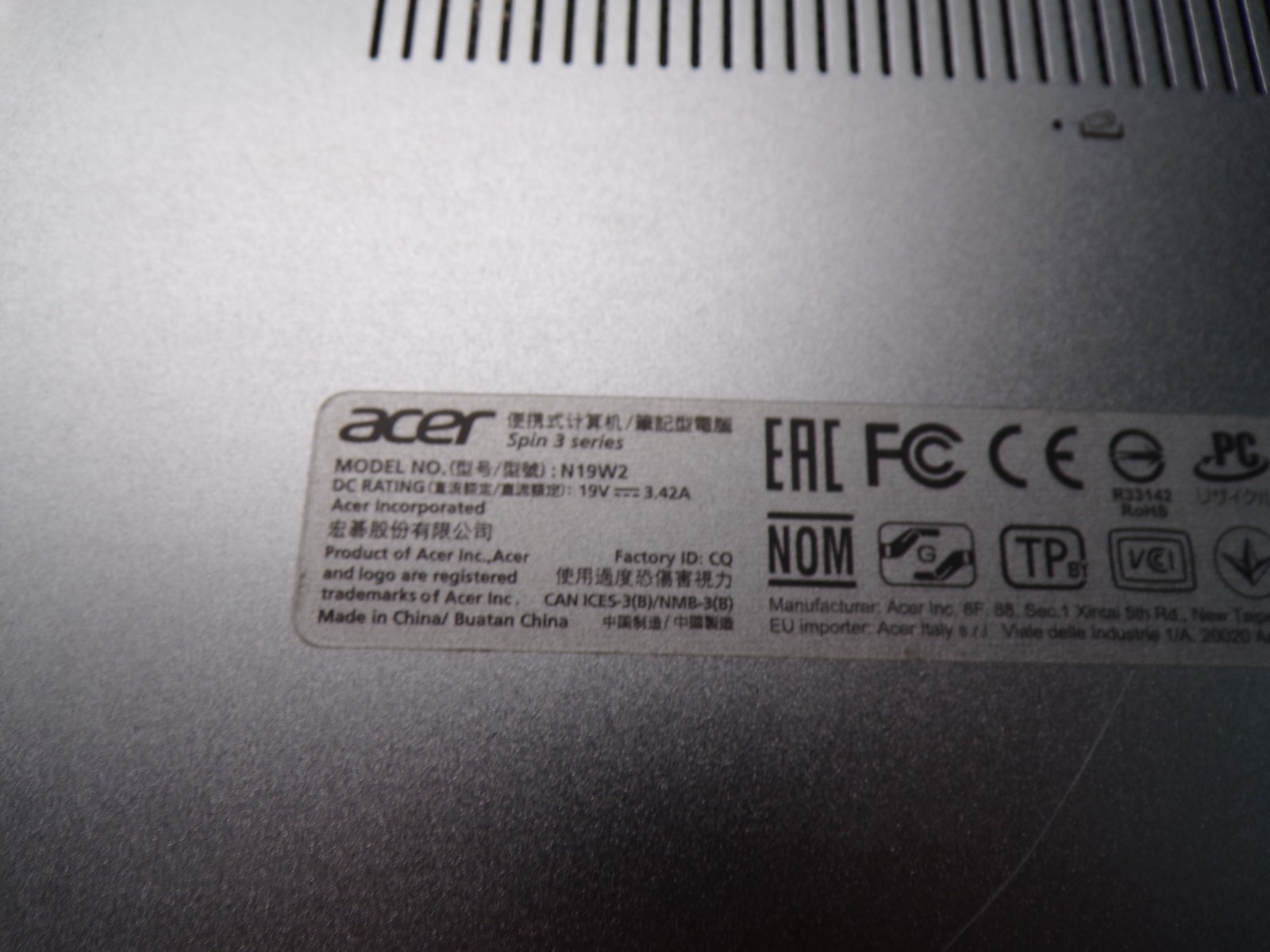Acer Spin SP314-54N Laptop i5-1035G1 8GB RAM 512GB Touch laptop #0087