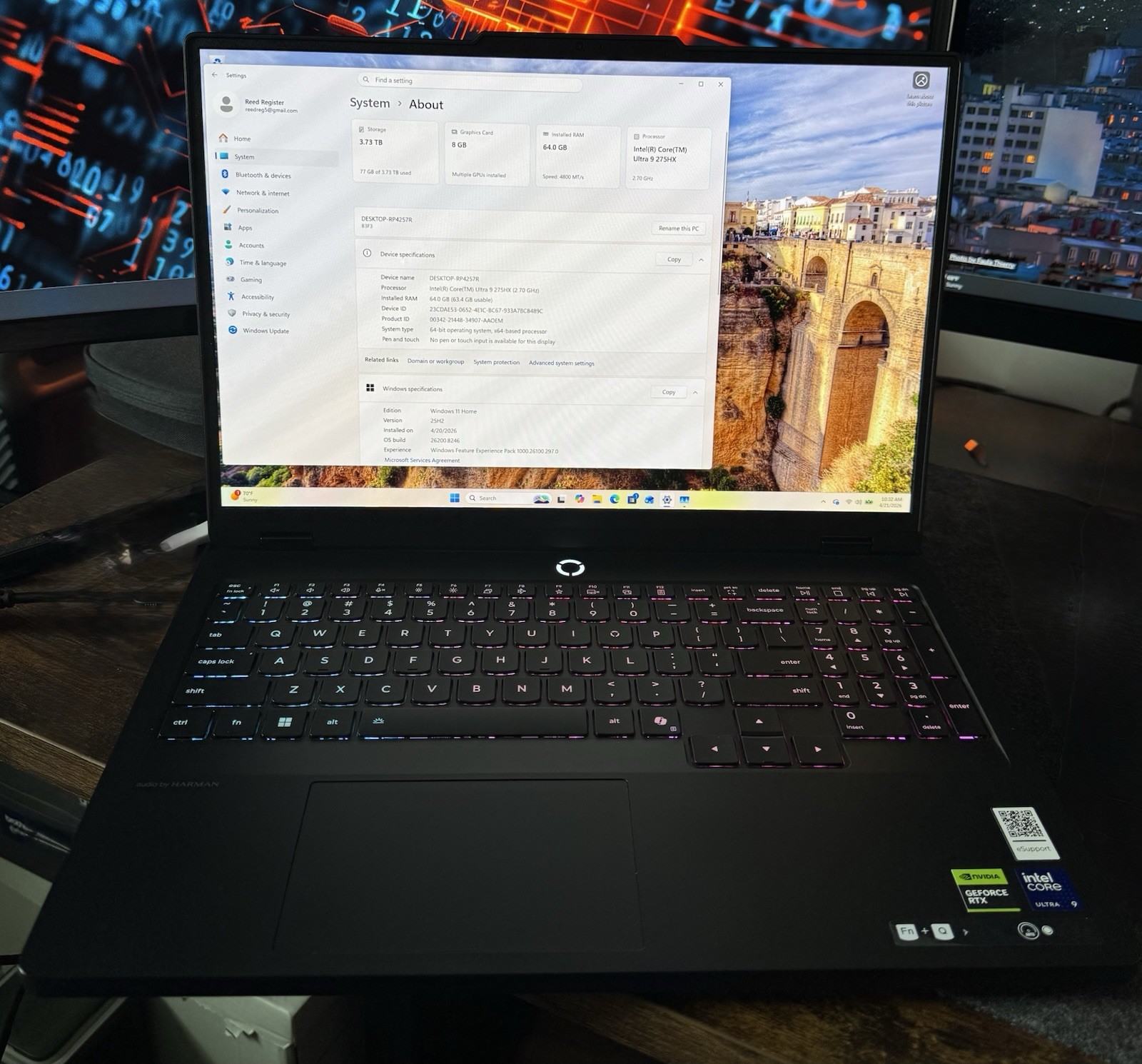 Lenovo Legion Pro 5 16IRX8H i9 RTX 5070 64GB 3.73TB SSD 16″ 2560×1600 Win11
