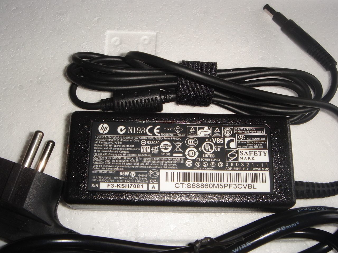HP Pavilion 14 Power Supply 19.5V 3.33A 65W New In France