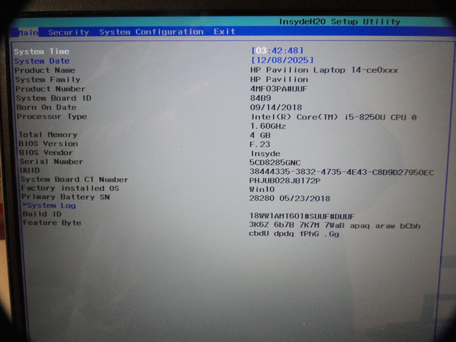 HP PAVILLION 14 CE0022TU I5-8250U 4GB DDR4 2400 RAM 256GB SSD