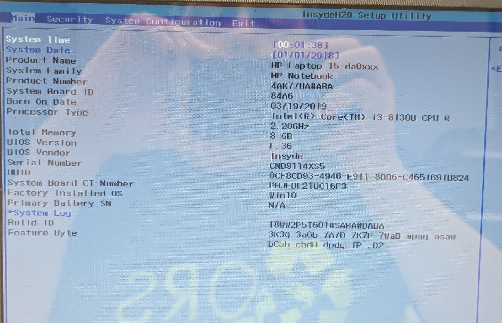 Incomplete HP Notebook 15-da0032wm 15.6″ Laptop Intel i3-8130U 2.20GHz 8GB RAM
