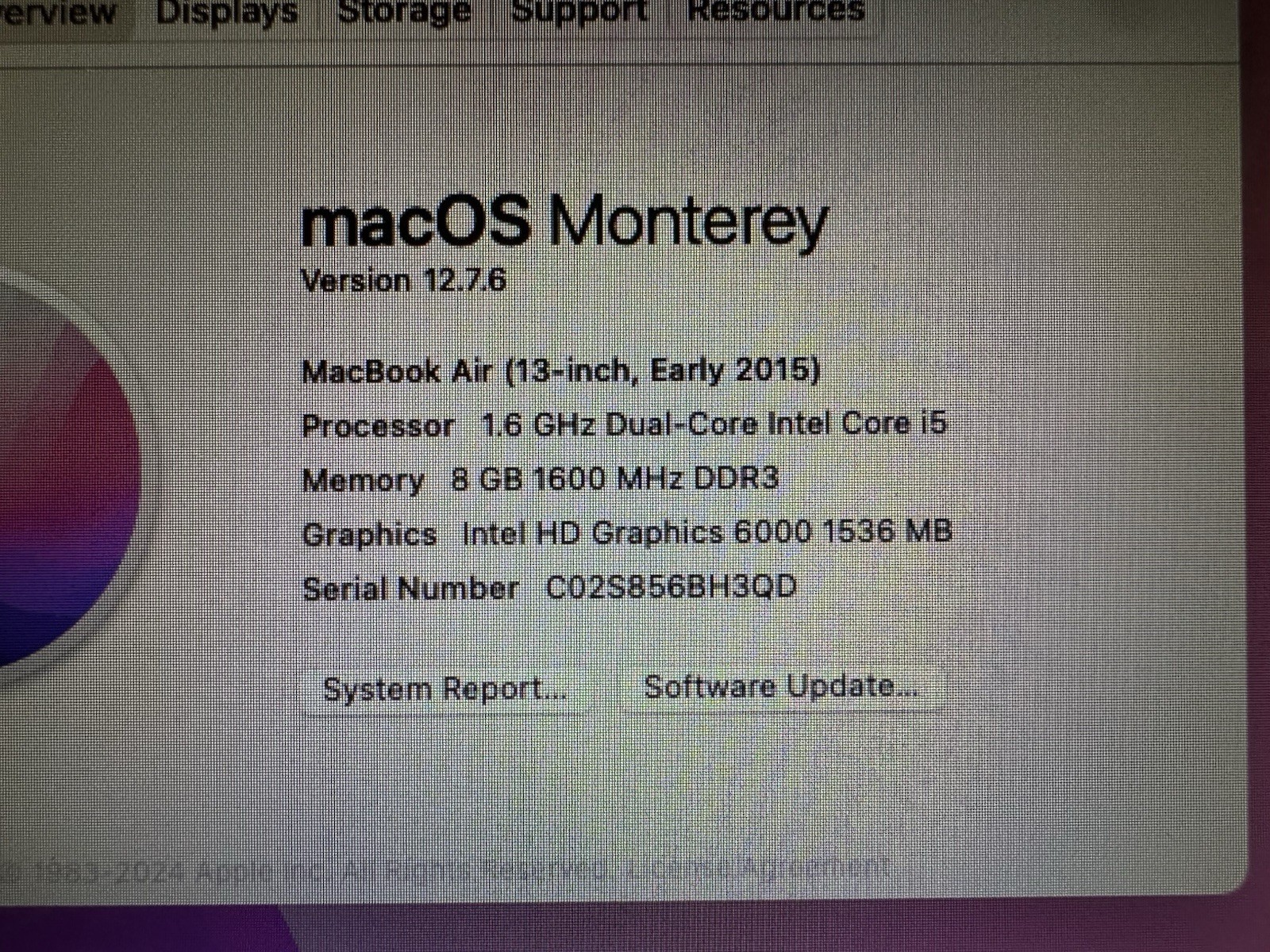 Apple MacBook Air 13″ Early-2015 Core i5-5250U 1.6GHz 8GB RAM 128GB SSD A1466…