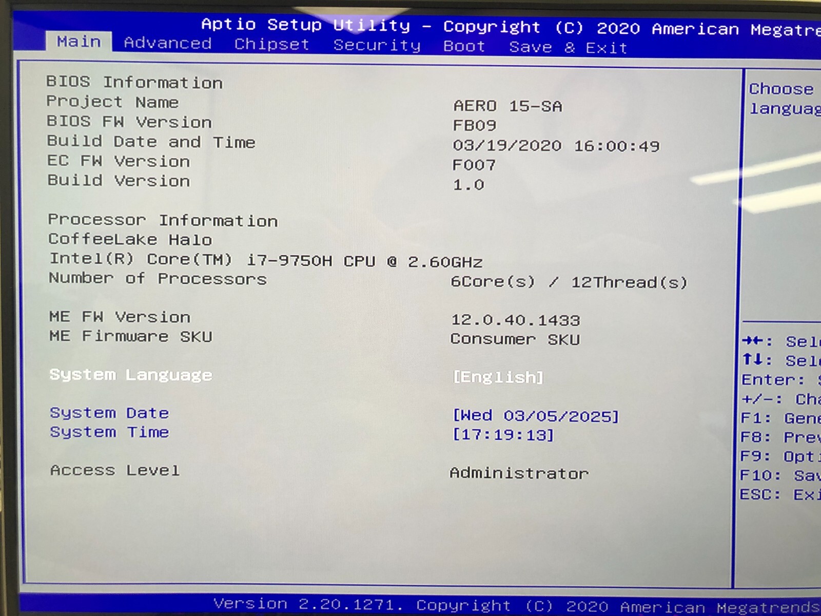GIGABYTE AERO 15S OLED SA-7US5130SH LAPTOP I7-9750H 2.7GHz GTX 1660Ti 16GB 512GB