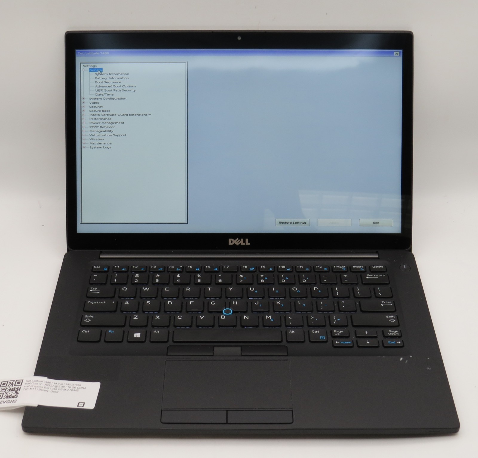 Dell Latitude 7480 | i7-7600U @ 2.8GHz | 16GB DDR4 | 256GB m2 | No OS/AC