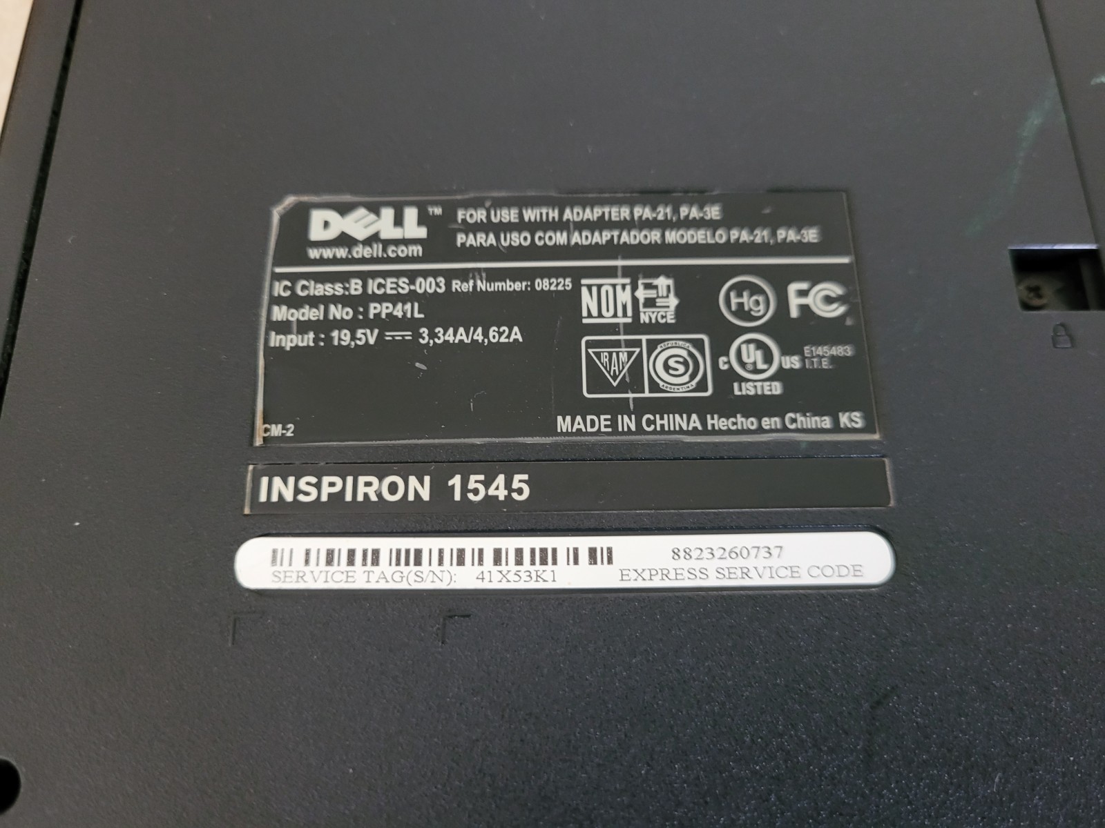 Dell Inspiron 1545 Laptop Pentium Dual Core T4400 4G RAM Windows 10/Linux Mint