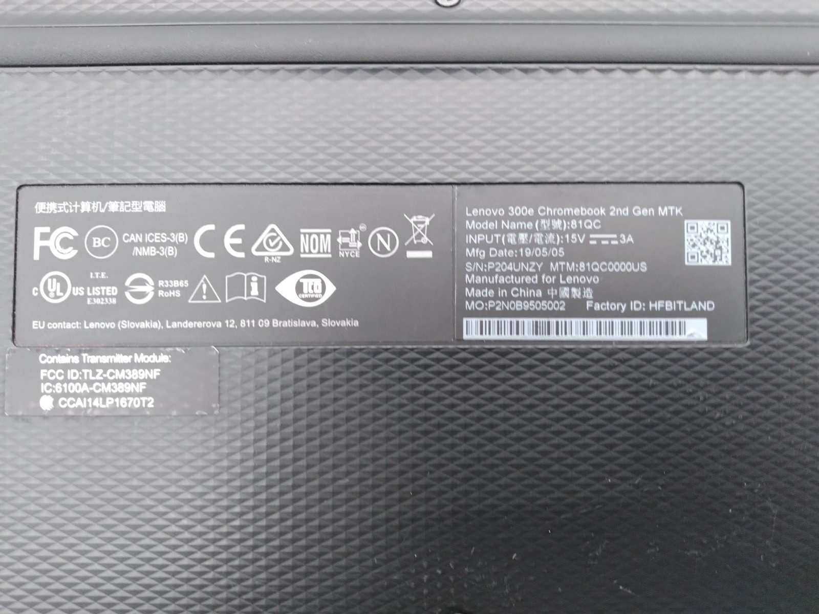 Lenovo 300e Chromebook 2nd Gen 11.6″ 4GB RAM 32GB eMMC Touchscreen w/ Chrarger
