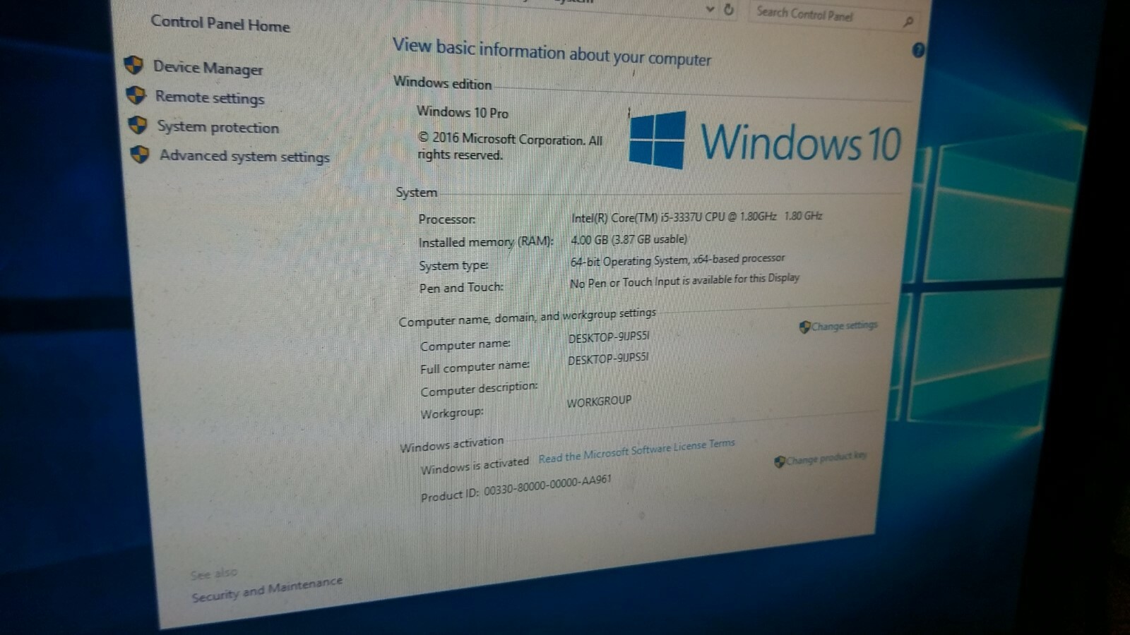 Acer Veriton N4620G 3rd gen Intel® Core™ i5 i5-3337U 4 GB DDR3 500 GB Win10 Pro