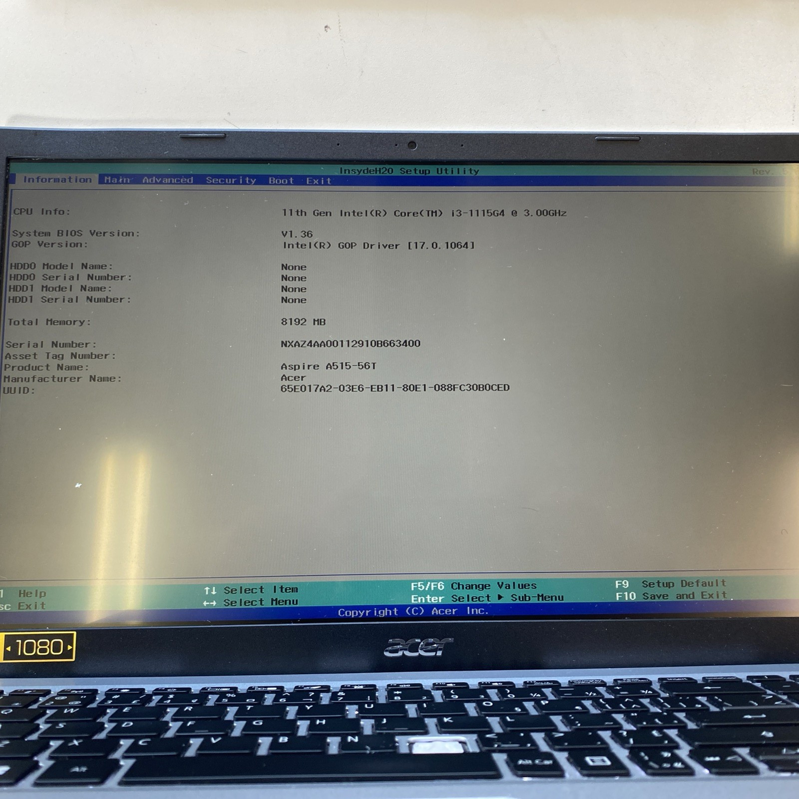 Acer Aspire 5 A515-56T-37QK 15.6″ — FOR PARTS OR REPAIR (AS-IS / FINAL SALE)