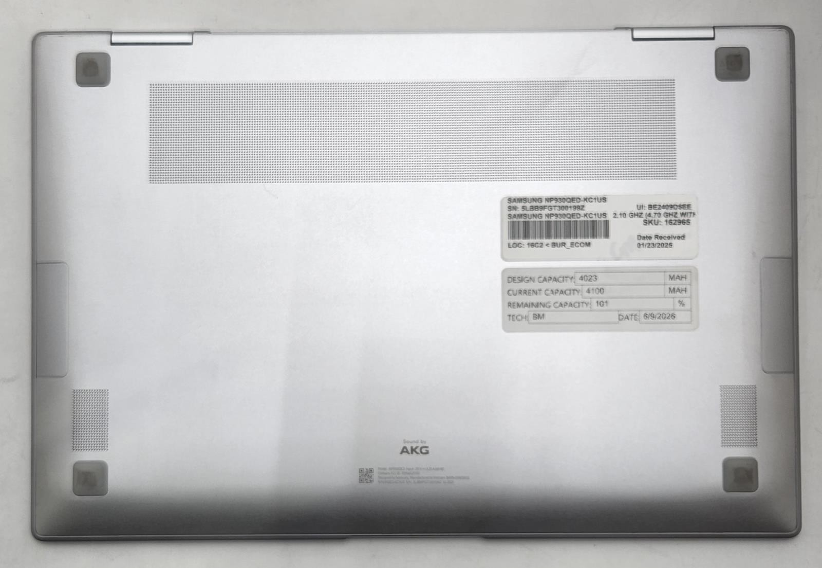SAMSUNG NP930QED-KC1US P10VAB i7-1260P /16GB RAM /512GB NVMe / NO OS / #162965#