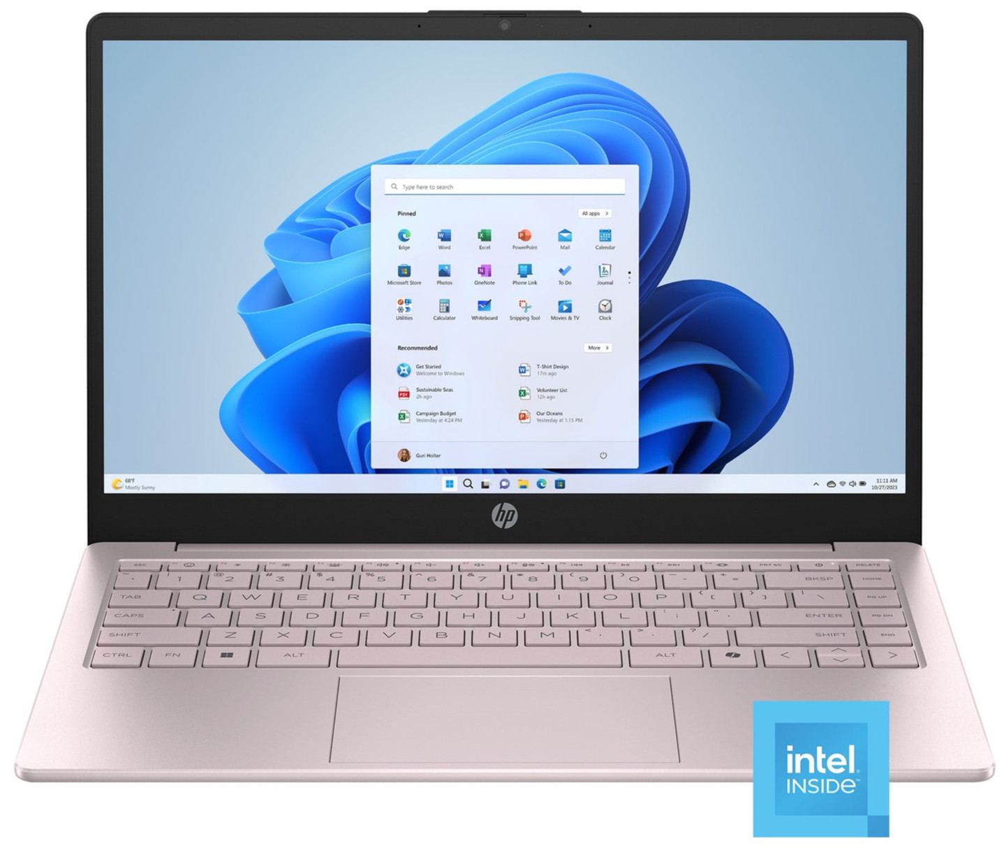HP Laptop 14″ HD Quad-Core Intel N150 4GB RAM 128GB UFS Webcam Windows 11 Pink