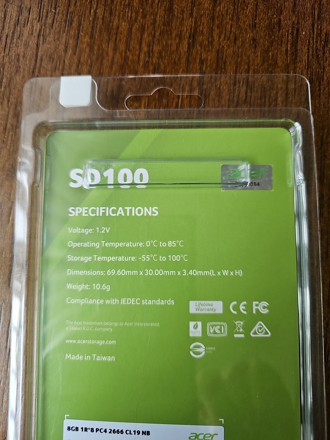 Acer Sd100 8gb 2666mhz