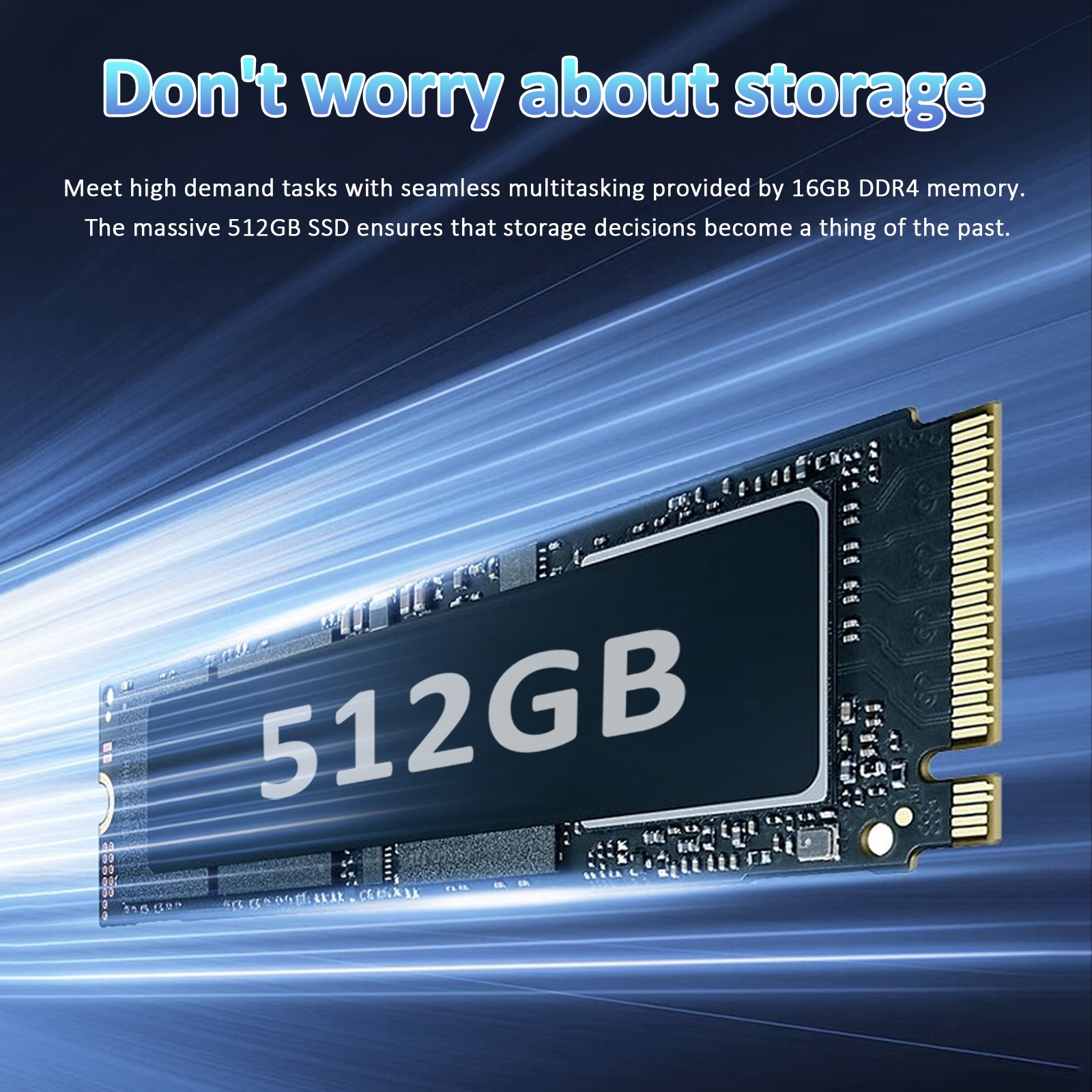 15.6″ Lightweight Laptop CPU N150 16GB + 512GB SSD 8000mAh Big Battery Capacity