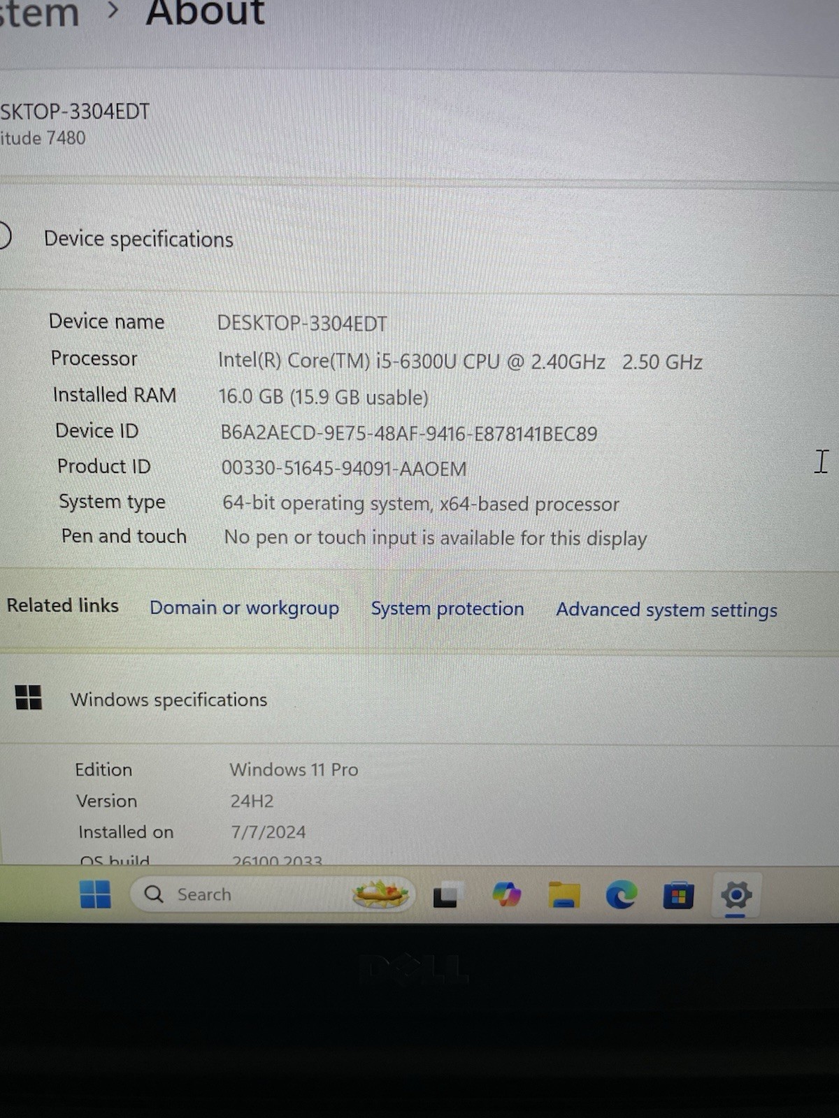 DELL LATITUDE 7480 Laptop w/ Intel Core i5-6300U 2.4G 16G Rom 128G M.2