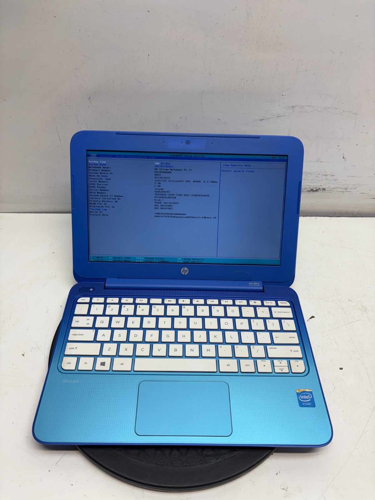HP Stream 11-D010NR Intel Celeron N2840 2.16GHz 2GB NO HDD