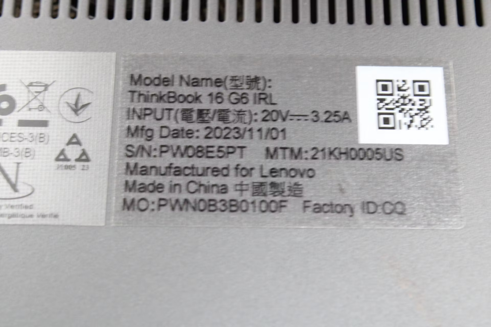 Lenovo ThinkBook 16 G6 IRL 16″ i5-1335U, 256GB NVMe, 16GB RAM