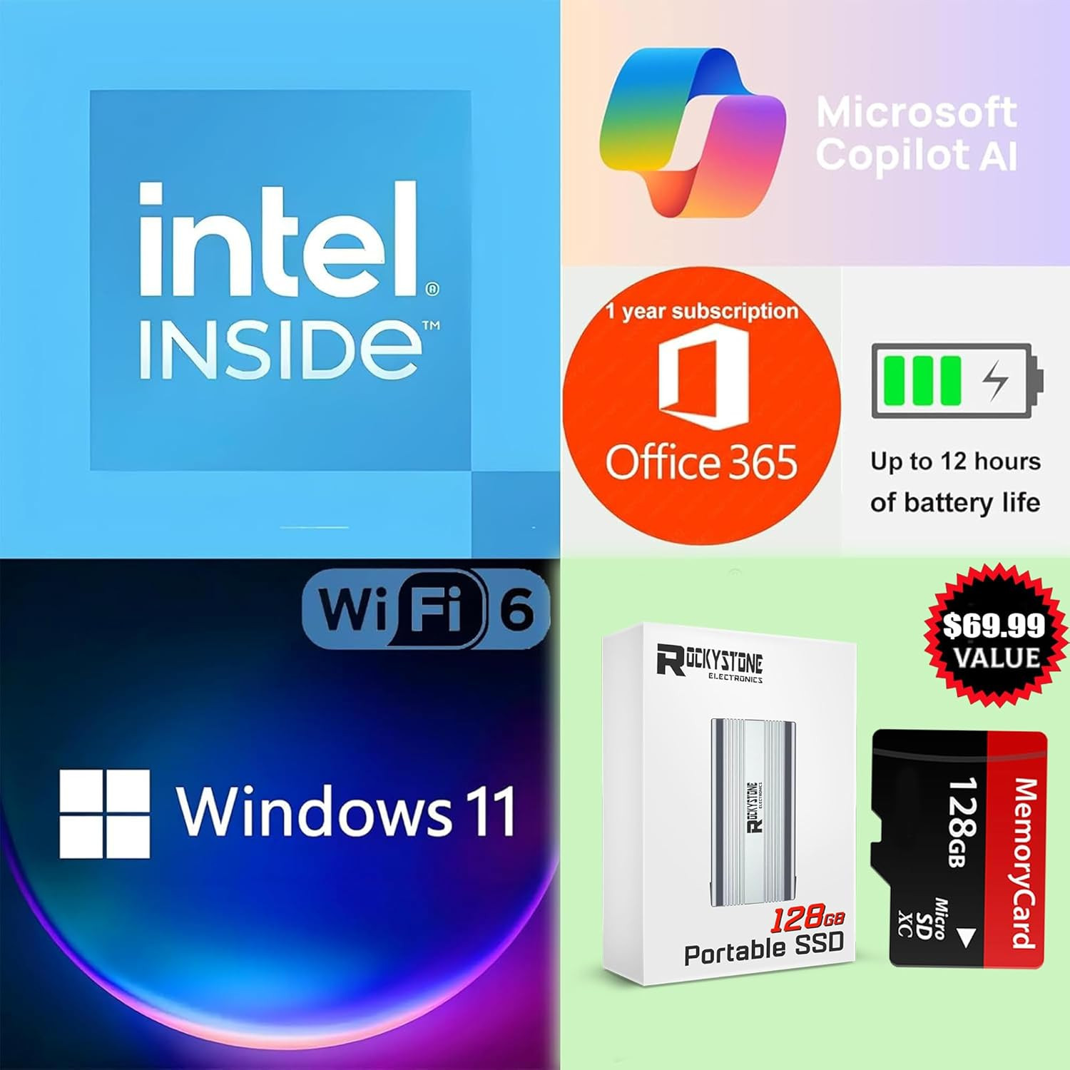 14″ HD Thin and Light Laptop, Intel Processor N150(Beat N4120), 8GB RAM, 256GB S