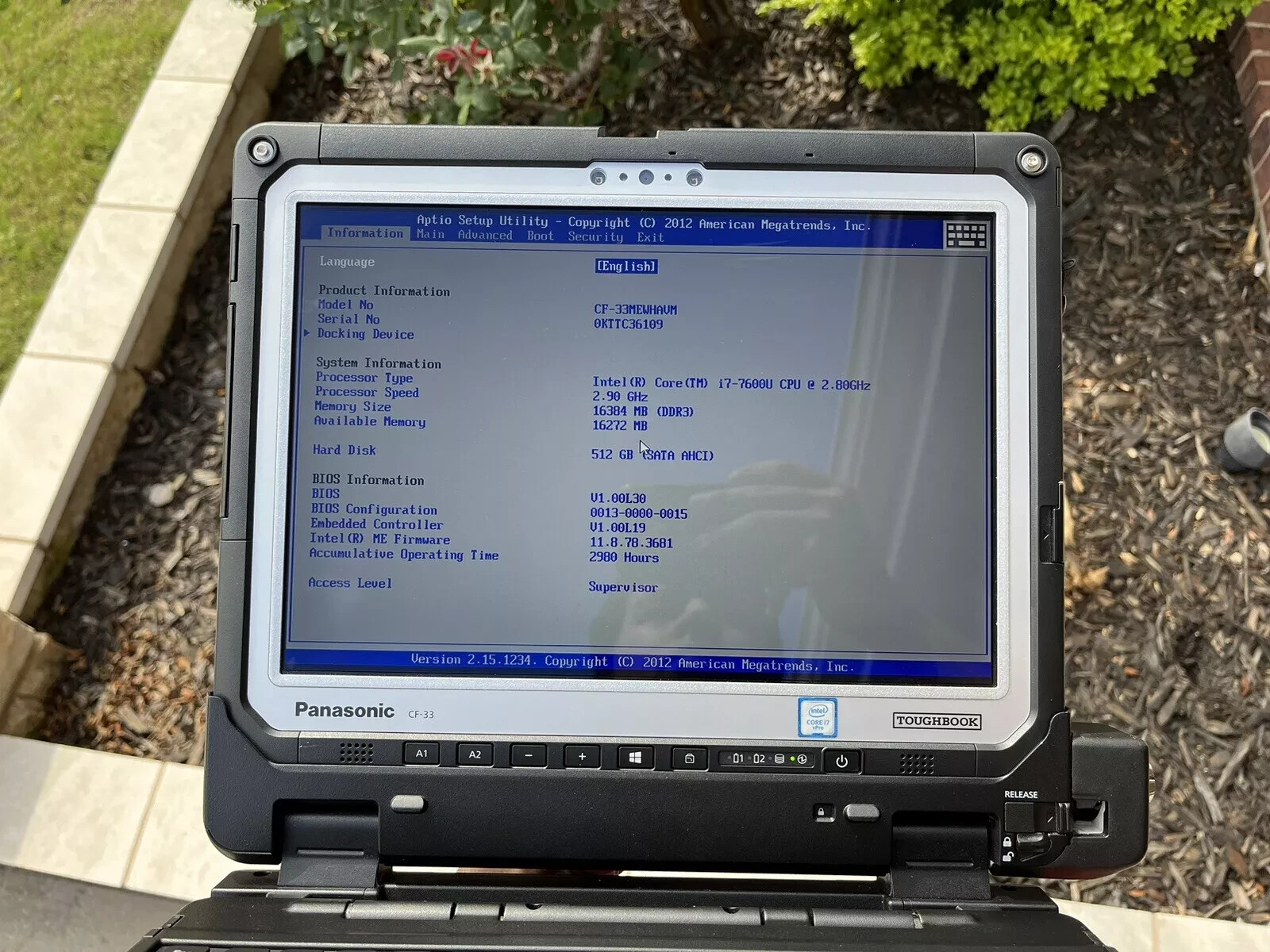 Panasonic Toughbook CF-33 Win 11 Core i7-7600U 16GB 512GB Slim Keyboard Docking